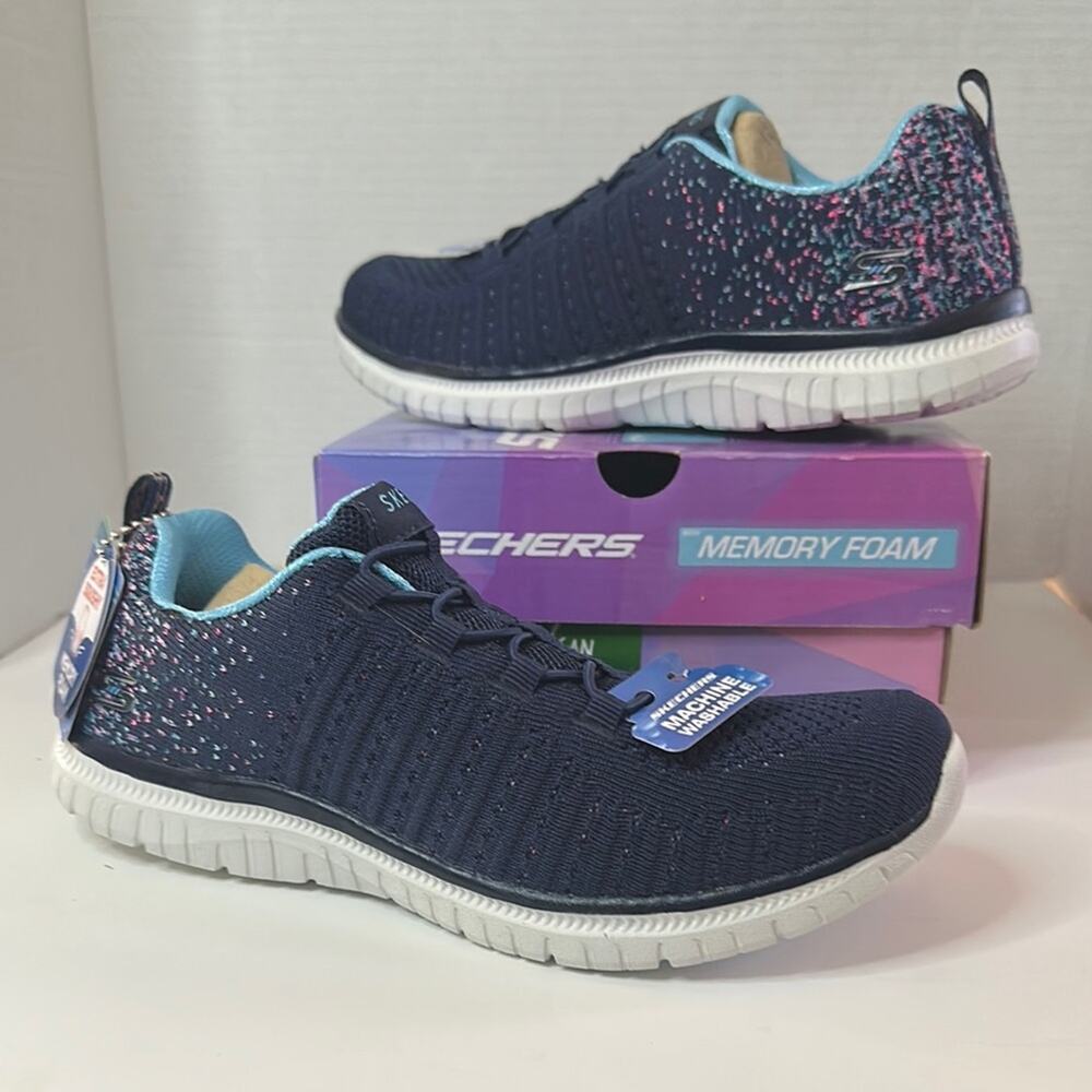 Skechers Kids Navy Sneakers with Memory Foam